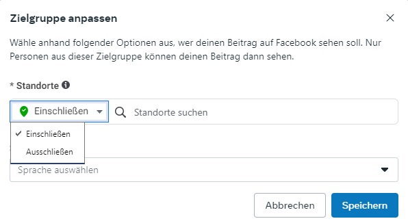 Geoblocking in der Meta Business Suite